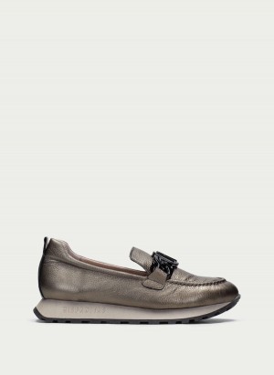 Loafersy Damskie Hispanitas Loira Srebrne | KKU4132AB