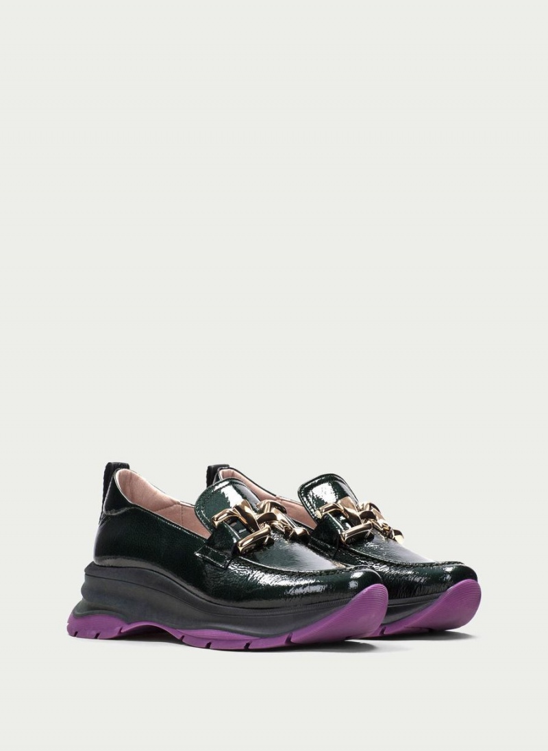 Loafersy Damskie Hispanitas Alaska Zielone | BQZ9229UN