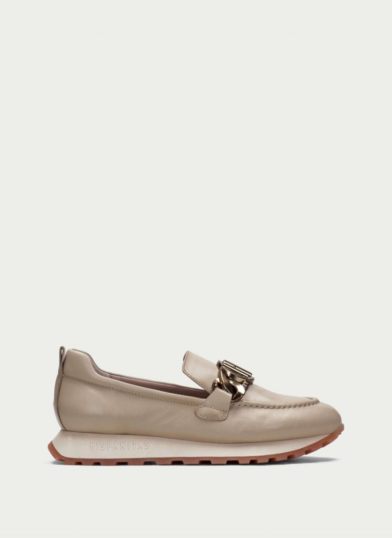 Loafersy Damskie Hispanitas Loira Białe | TLR210WE