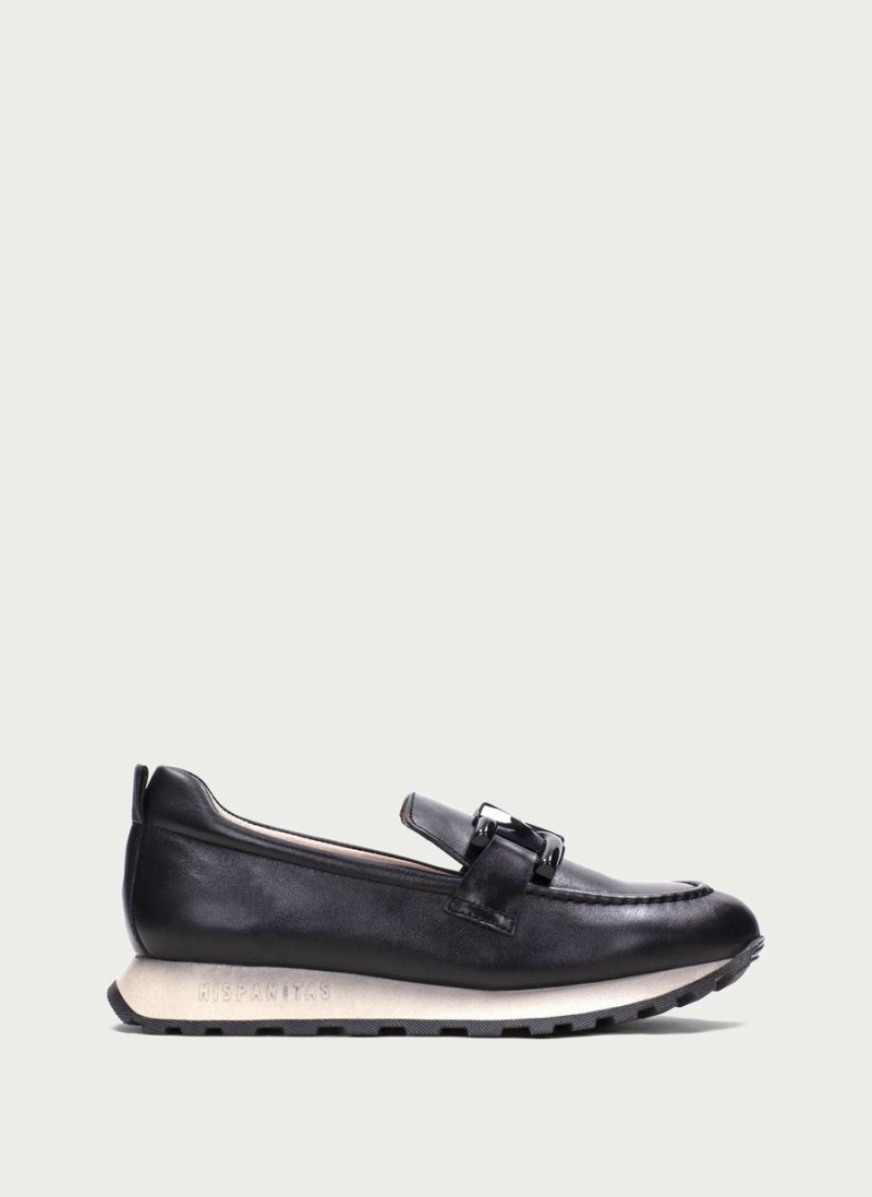 Loafersy Damskie Hispanitas Loira Czarne | IKF5262EH