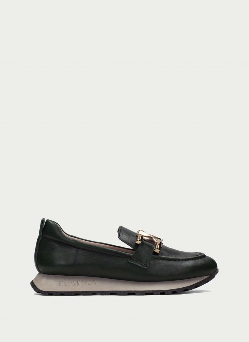 Loafersy Damskie Hispanitas Loira Zielone | UBS778CL